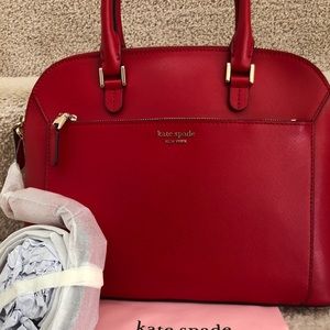 Kate Spade Red Louise Medium Dome Satchel